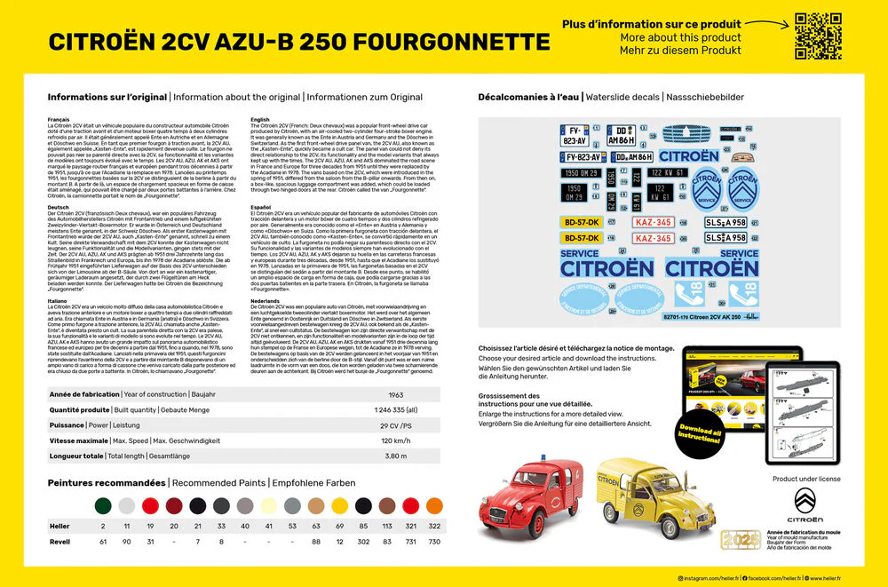 STARTER KIT Citroen 2CV AZU-B 250 Fourgonnette 1:24 - Image 4