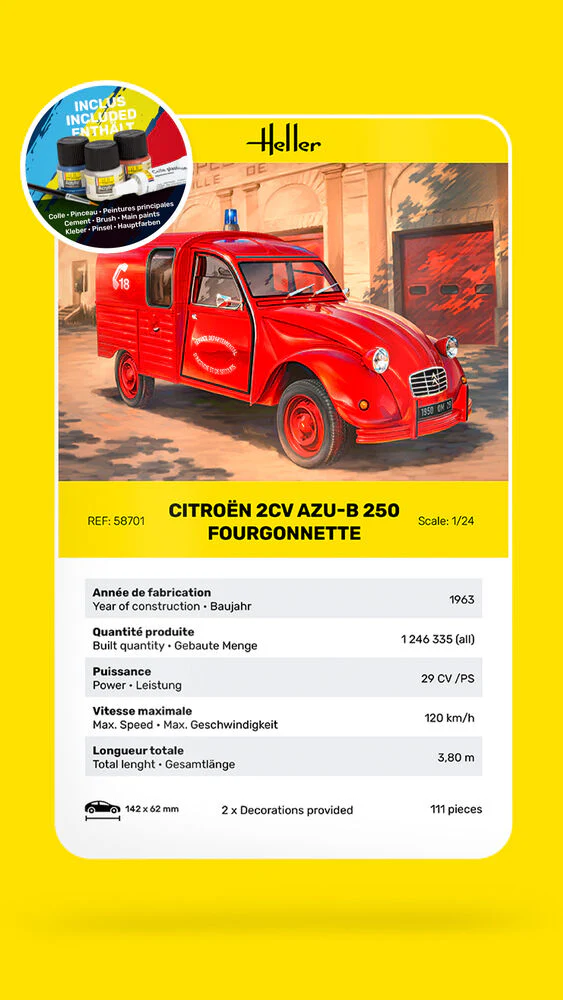STARTER KIT Citroen 2CV AZU-B 250 Fourgonnette 1:24 - Image 7