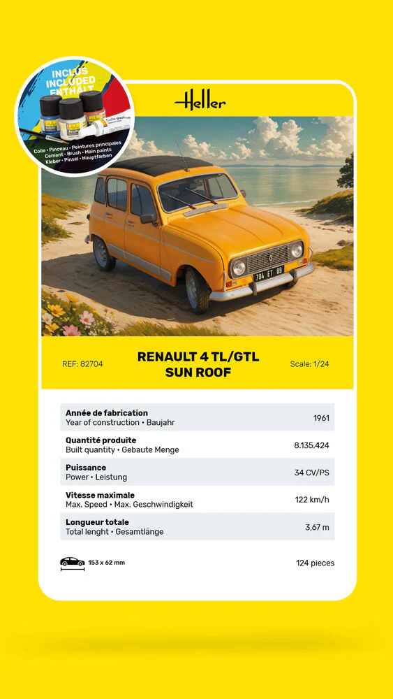 STARTER KIT Renault 4 TL/GTL Sun Roof 1:24 - Image 7
