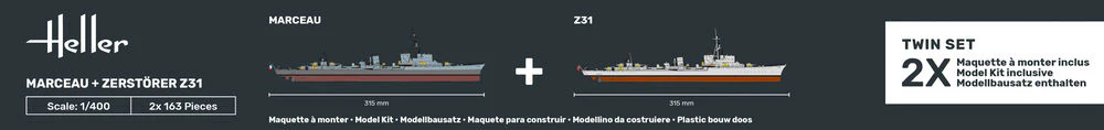 Twin Set Marceau + Zerstörer Z31 1:400 - Image 5